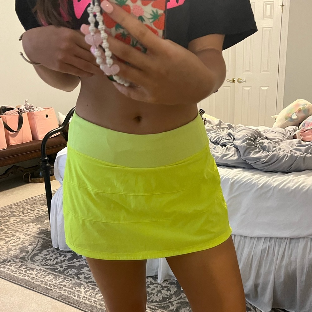 Neon yellow lulu skirt